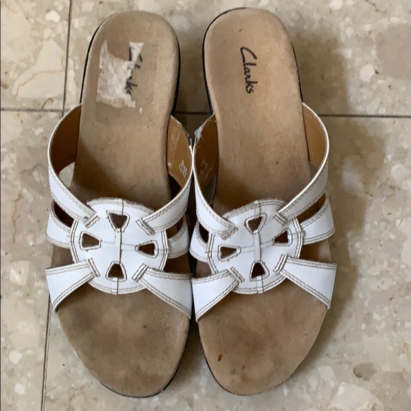 clarks shoes white sandals